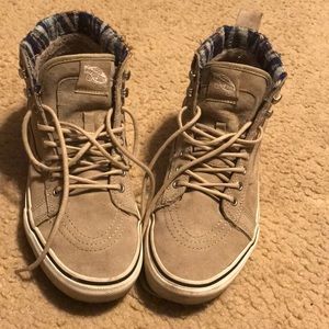 Tan high top vans